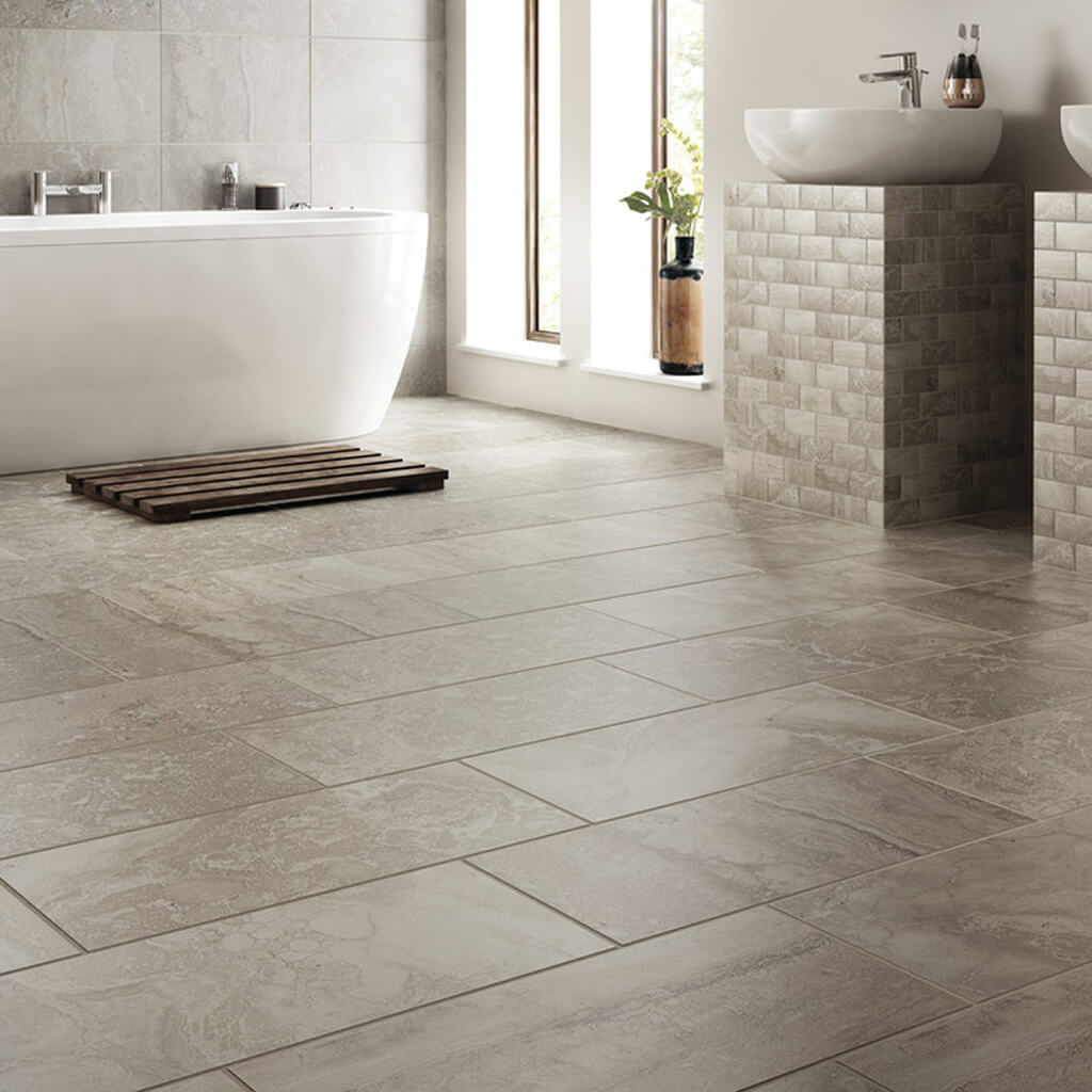 bathroom with new tile flooring